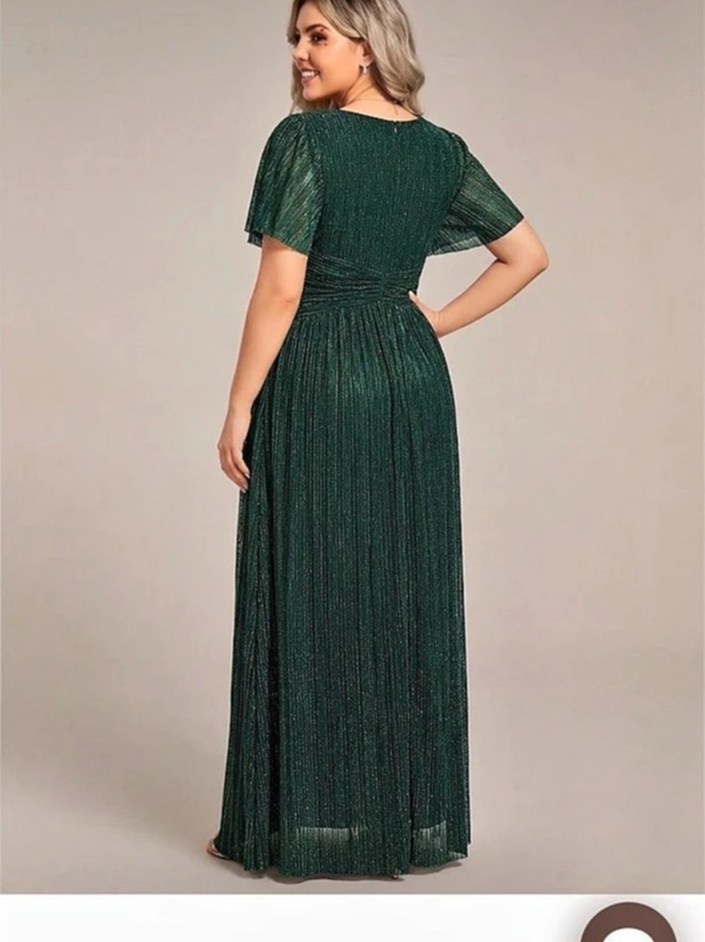 Ever Pretty V-Neck Glitter Short Sleeves Formal Evening Dress with Empire Waist - Picture 7 of 13